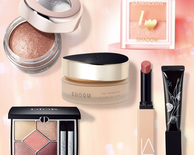 YSLチーク、LUNASOLアイシャドウ、BAコンシーラー、Diorハイライト