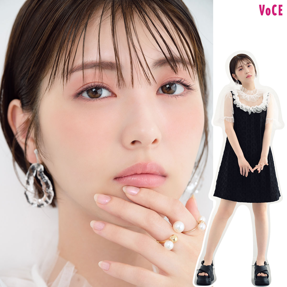 浜辺美波】ブラックミニワンピに似合わせ！ピーチメイクに挑戦【夏の