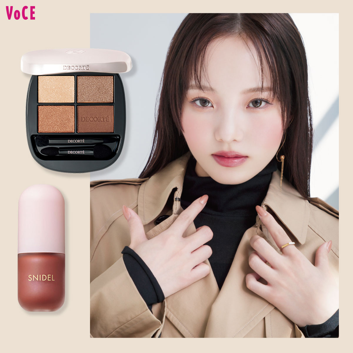 のの☆コスメデコルテ(4点セット)ポーチ．パウダー.下地.アイシャドウ