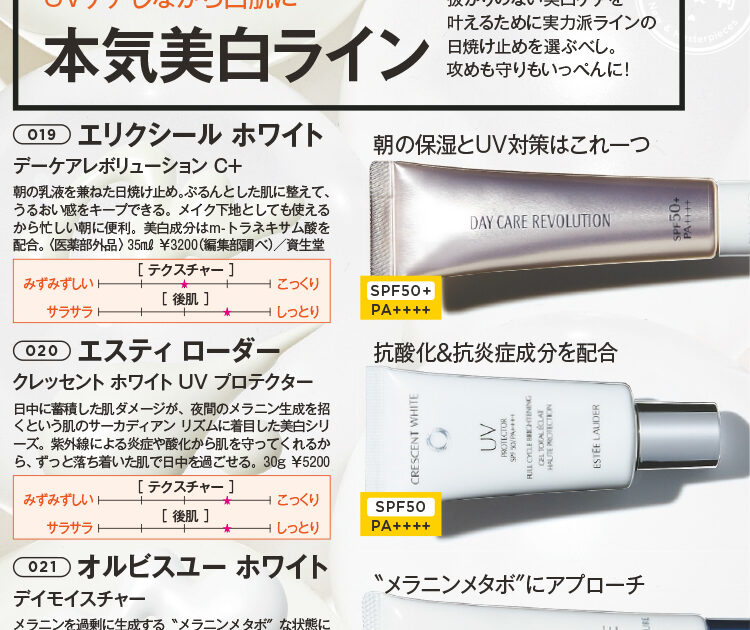 UVケアしながら美白に♥本気美白ラインUVケア太鼓判カタログ